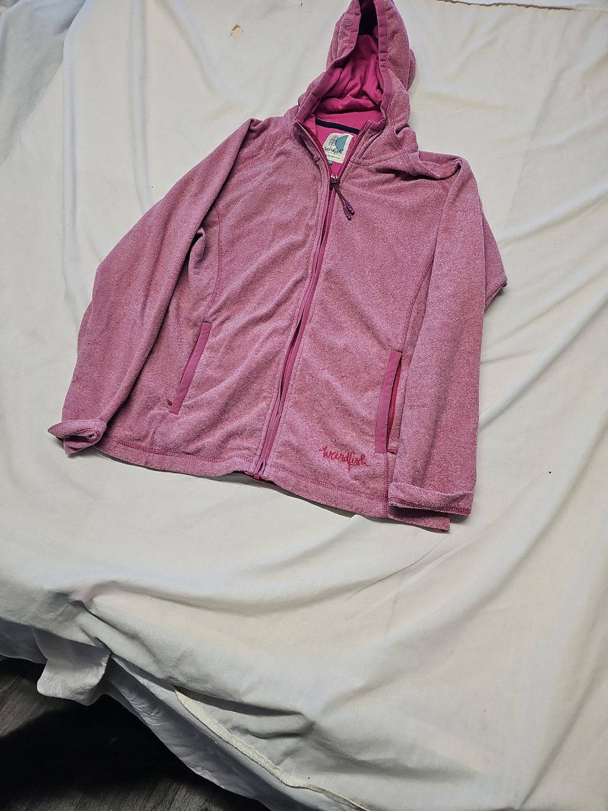 Weird Fish Macaroni Fleece Full Zip Hooded Sweatshirt Pink UK 14 A12 1357 - Image 4