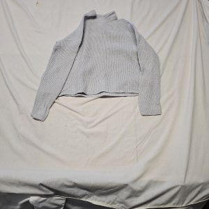 Contemporary Grey Ribbed High-Neck Knit Jumper A12 1359