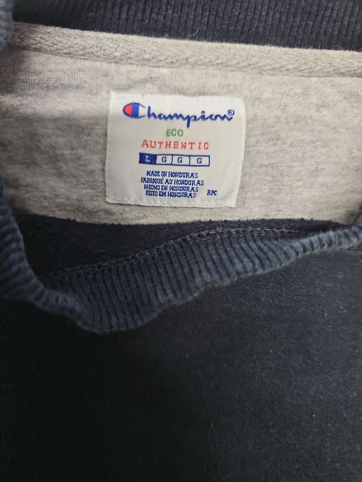 Champion Eco Authentic Navy Blue Sweatshirt Large A13 1360
