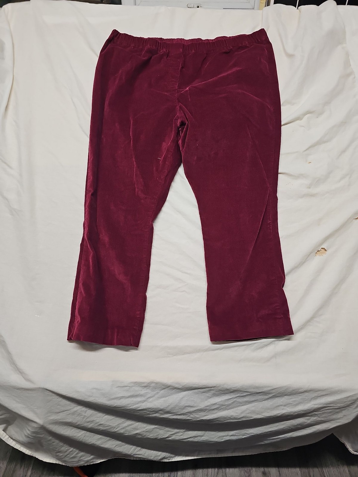 Cotton Traders Burgundy Corduroy Elastic Waist Trousers A4 1246