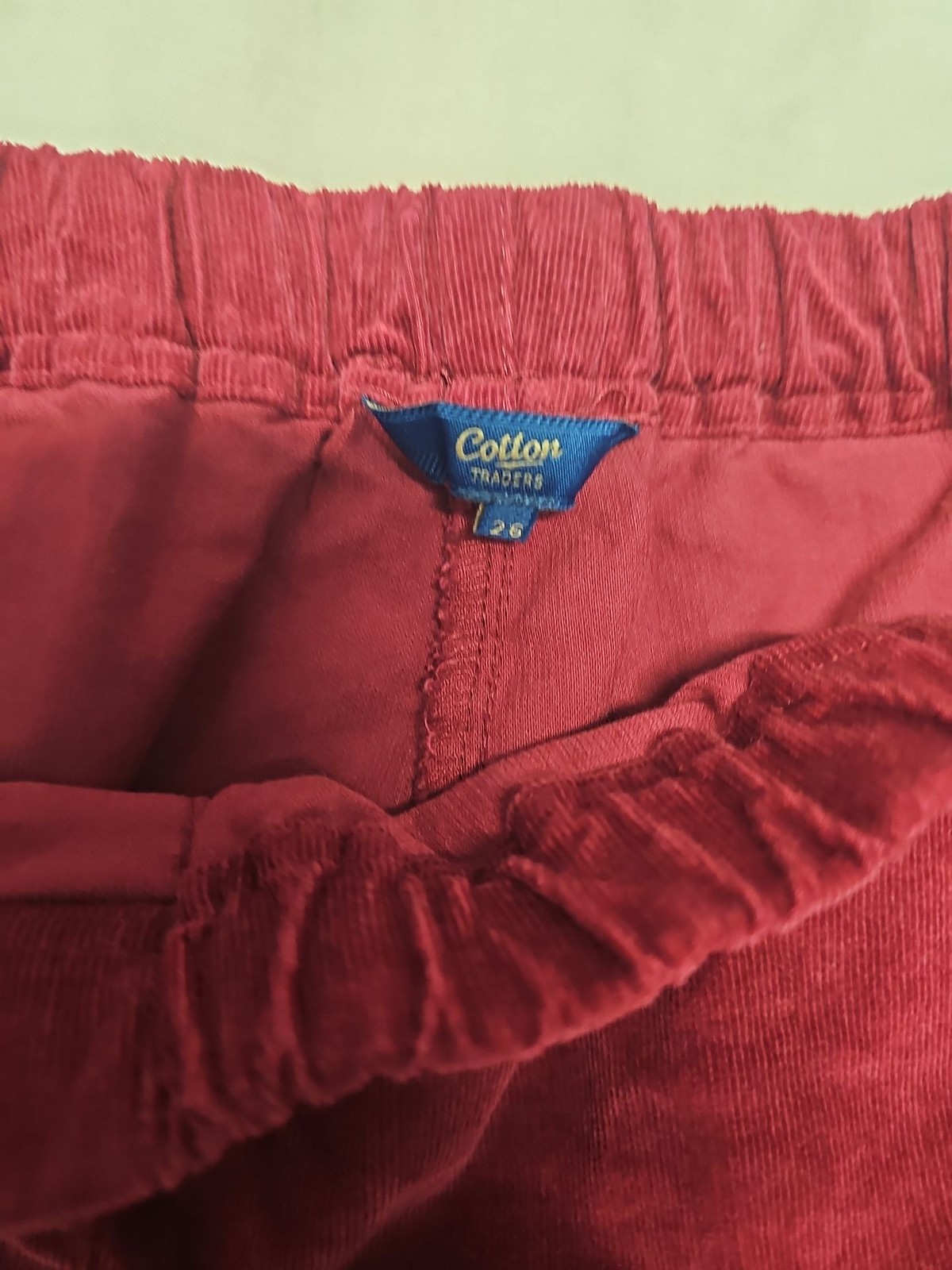 Cotton Traders Burgundy Corduroy Elastic Waist Trousers A4 1246