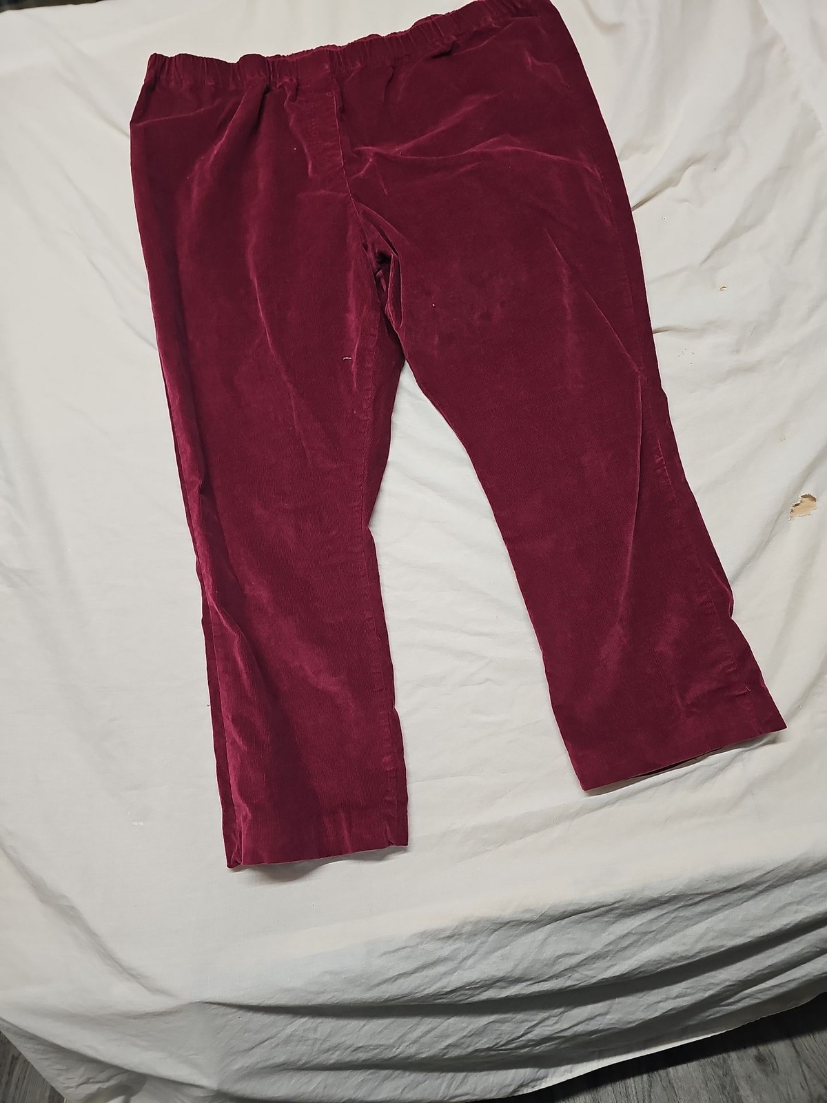Cotton Traders Burgundy Corduroy Elastic Waist Trousers A4 1246 - Image 3