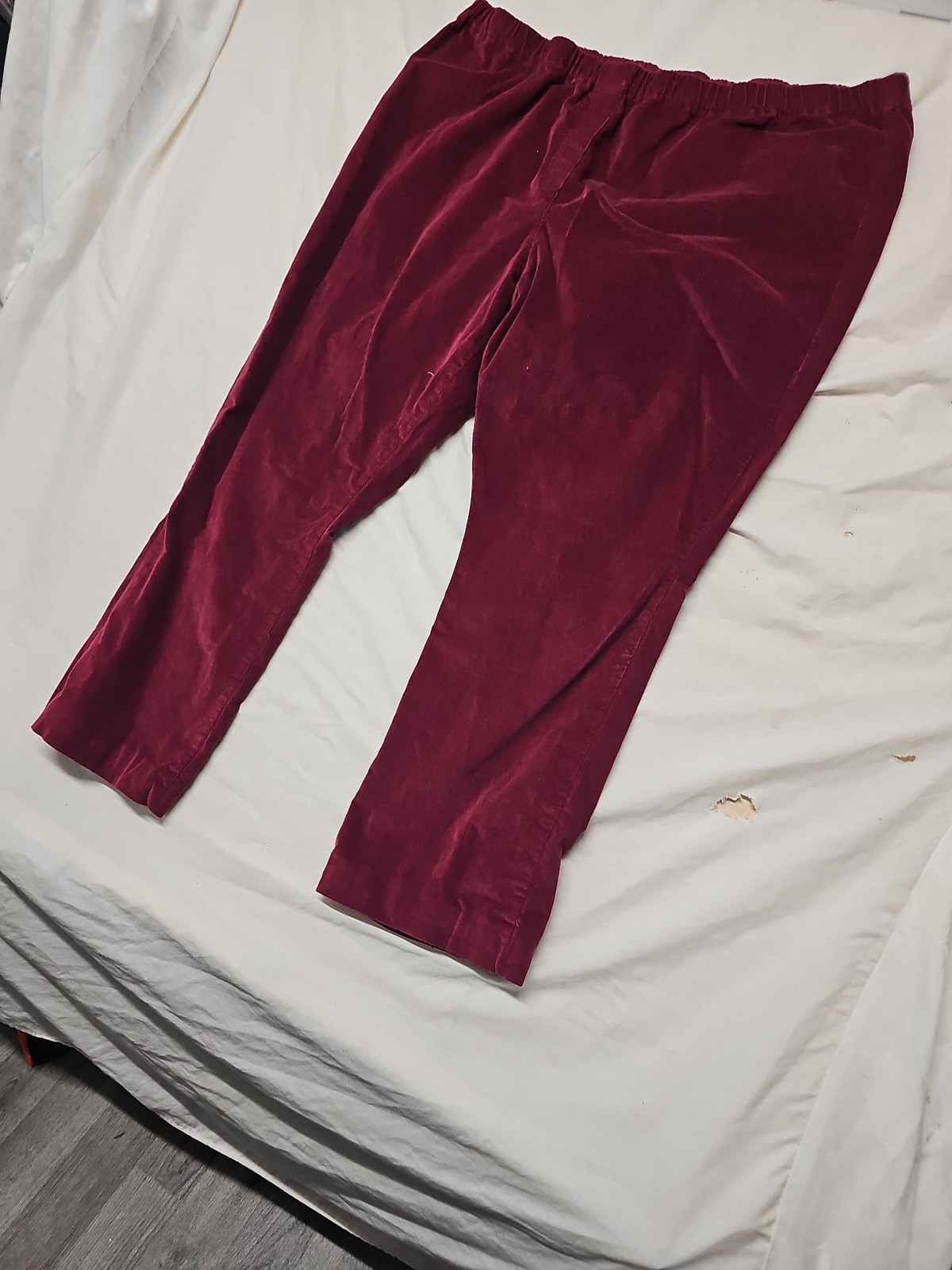 Cotton Traders Burgundy Corduroy Elastic Waist Trousers A4 1246 - Image 4