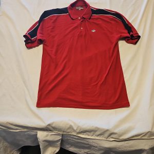 Le Shark Men's Vintage Red Polo Shirt with Navy Contrast Paneling A9 1343