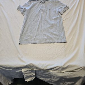 Farah 1920 Grey Marl Polo Shirt - Size Large A9 1345