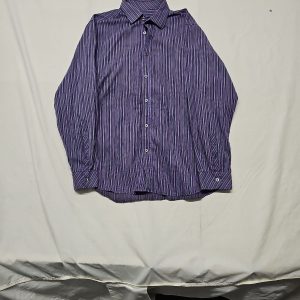 Thomas Nash Purple Vertical Stripe Long Sleeve Shirt A9 1336