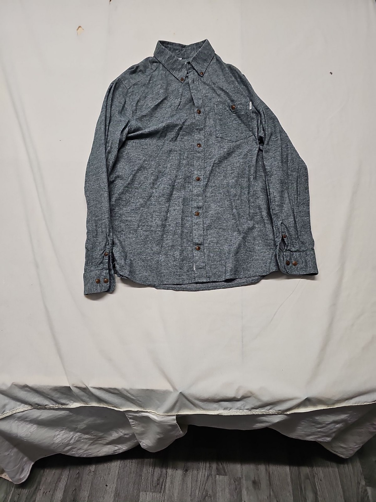 Carhartt WIP Madison Shirt Charcoal Gray Marl Cotton Flannel L A9 1338