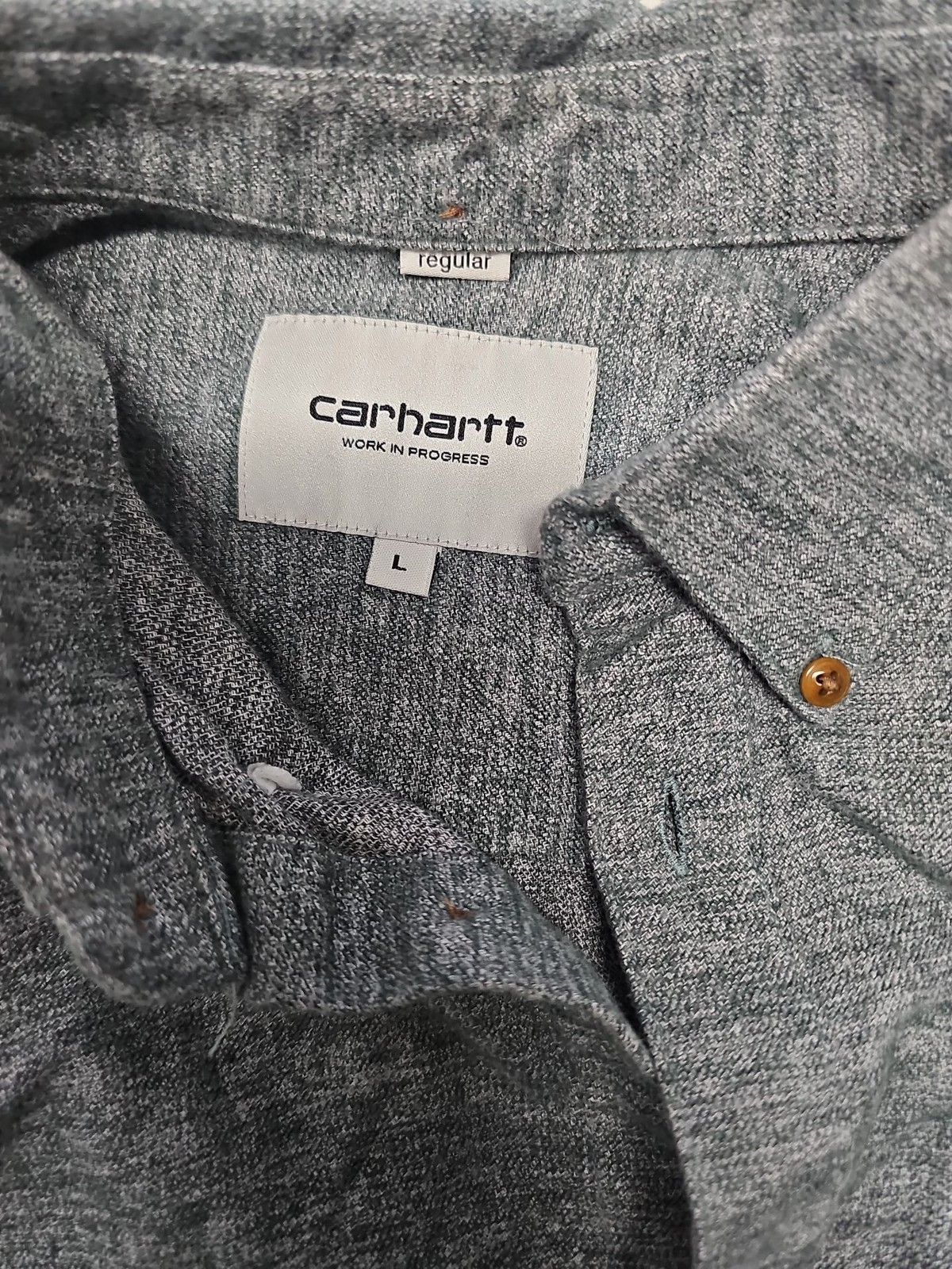 Carhartt WIP Madison Shirt Charcoal Gray Marl Cotton Flannel L A9 1338