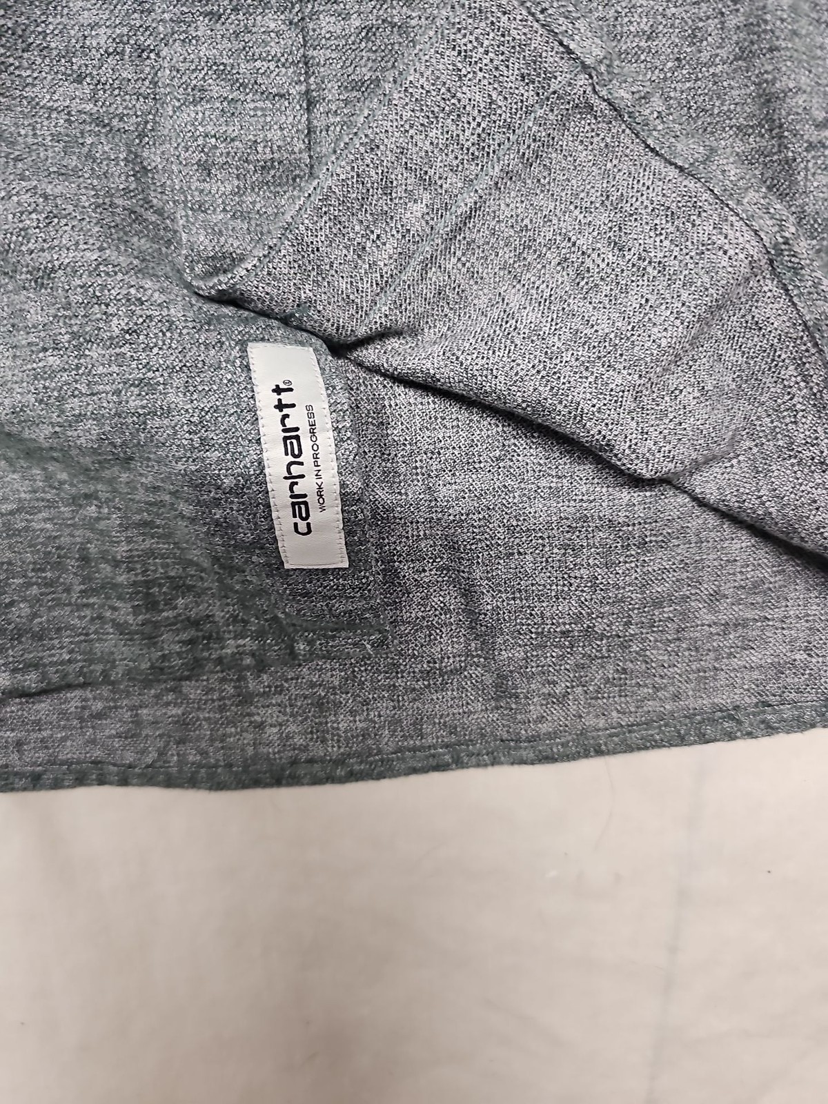 Carhartt WIP Madison Shirt Charcoal Gray Marl Cotton Flannel L A9 1338 - Image 6