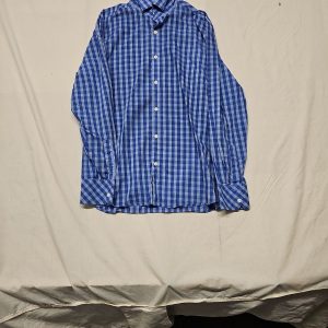 Next Men's Blue Gingham Check Long Sleeve Shirt A9 1340
