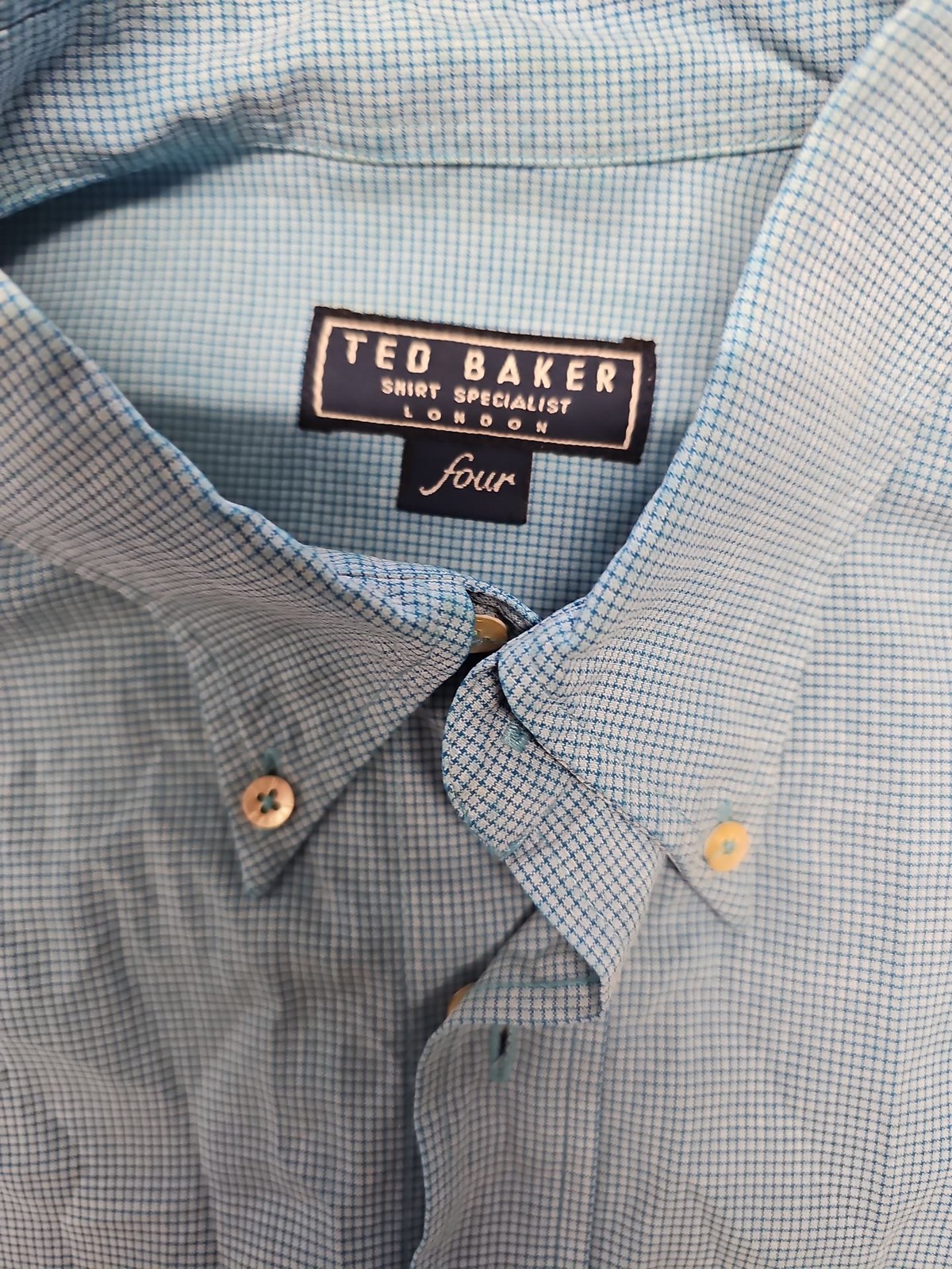Ted Baker London ‘Shirt Specialist’ Blue Gingham Button-Down Shirt A9 1332
