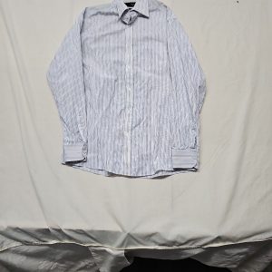 Thomas Nash Blue & White Pinstripe Easy Care Dress Shirt A9 1334