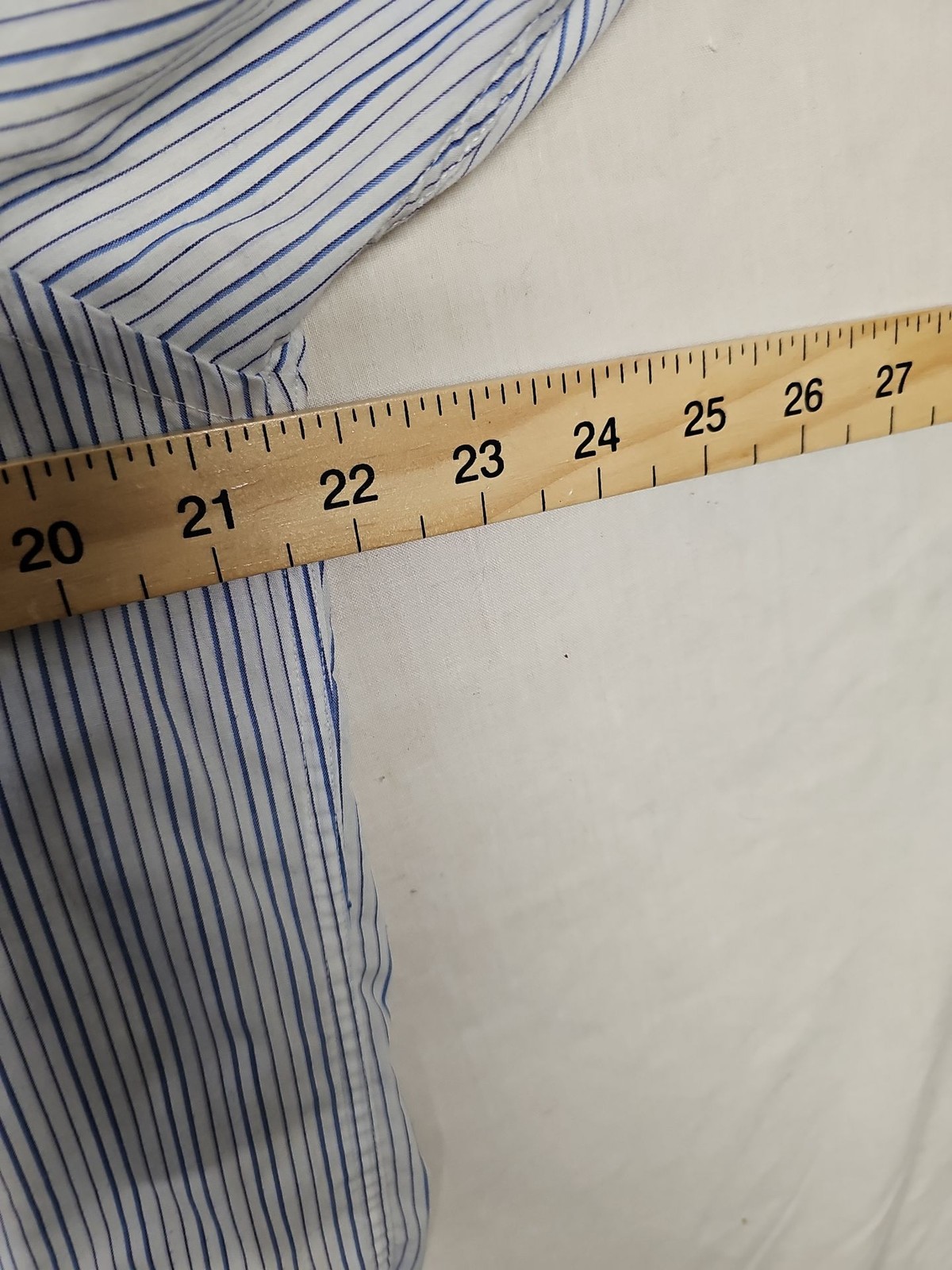Thomas Nash Blue & White Pinstripe Easy Care Dress Shirt A9 1334 - Image 5